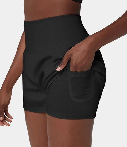 ✨️ 2025 Het försäljning 49% ZNIŻKI🥰 2-i-1-yogashorts z wysokimi midja i sidofikorami